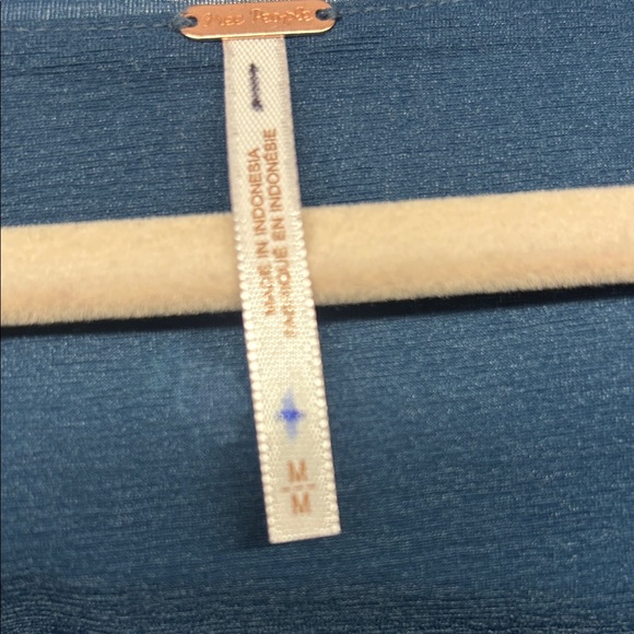 NWOT Free People Floral Print Navy button downTop - Picture 5 of 5